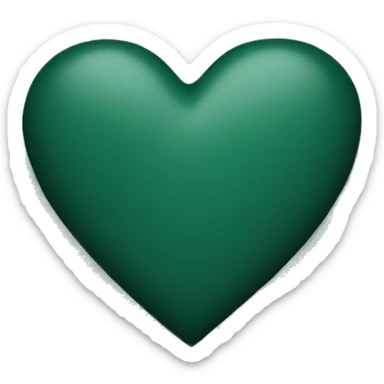 Dark green matte heart sticker
