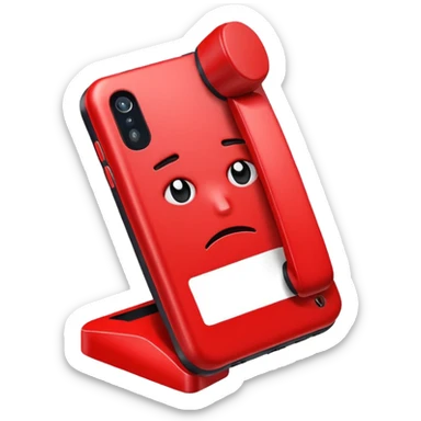 phone with red X and disappointed face, representing unqualified lead in sales, simple and clear emoji style sticker