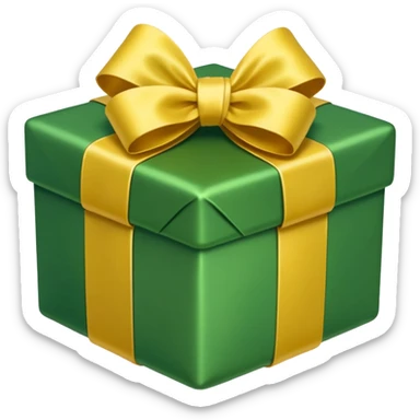 GREEN PRESENT WITH YELLOW BOW sticker