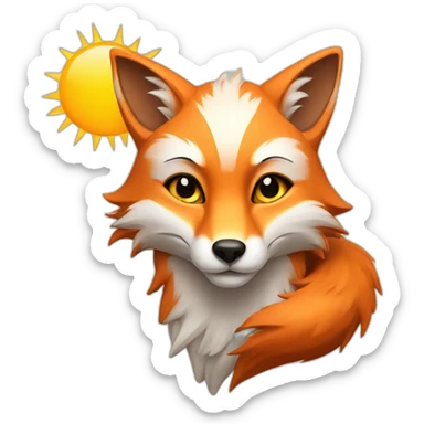 Fox + sun sticker