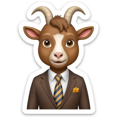 goat with tie & suit sticker