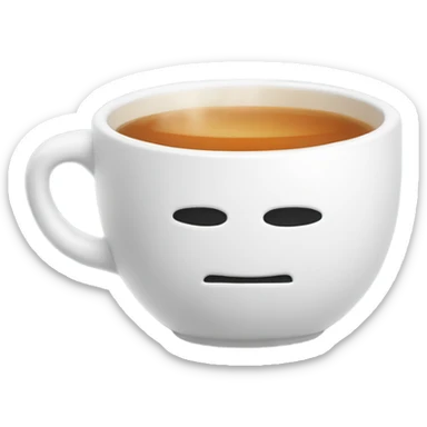 Hot cup of tea in cute mug sticker