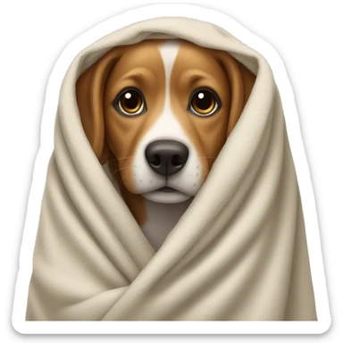 Dog in blanket  sticker