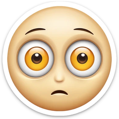 two eyes looking in different directions, separated, fun and cute sticker