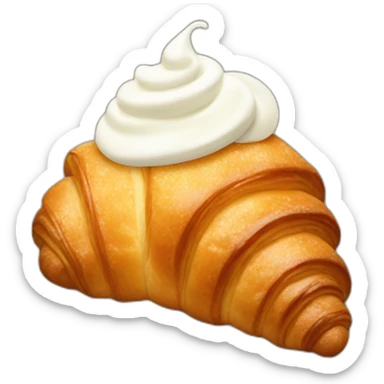 Croissant with whipped cream  sticker
