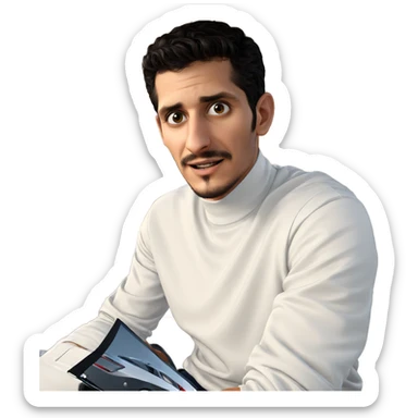 handsome young man with vehicle sticker