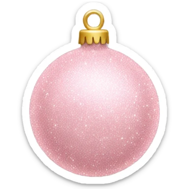 Light Pink glitter Christmas bauble sticker