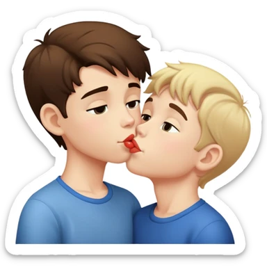 Two boys kissing sticker
