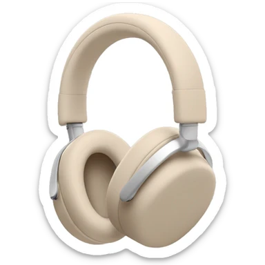 Beige coloured AirPod max headphones no human  sticker