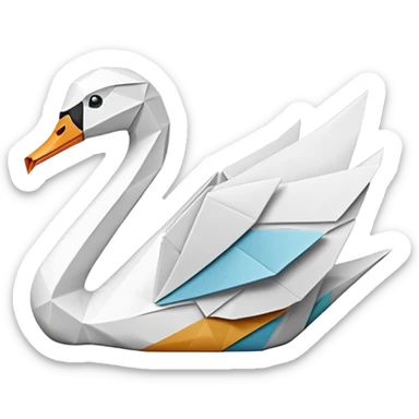origami swan emoji sticker