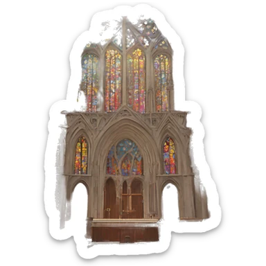 Cathedral with stained glass windows  sticker