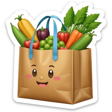 sacs de courses alimentaire sticker