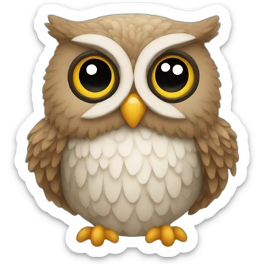 Owl with wooll sticker