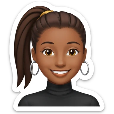 black girl with slick back ponytail  sticker