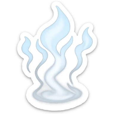 Remove the bowl and any water, show only the white, slightly transparent steam cloud with no background. sticker