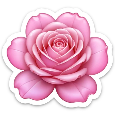 Pink Opal crystal rose flower, remove background sticker