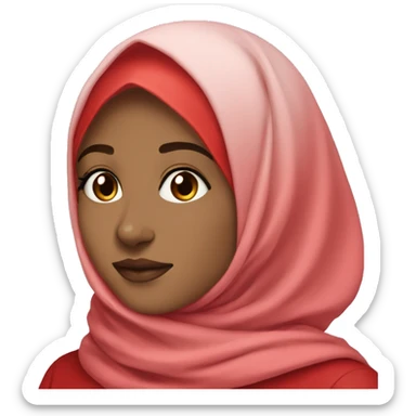 Pretty-hijabi-wearing-red-ombre-hijab sticker