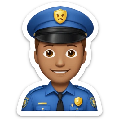 Polizist Emoji mann braune haare sticker