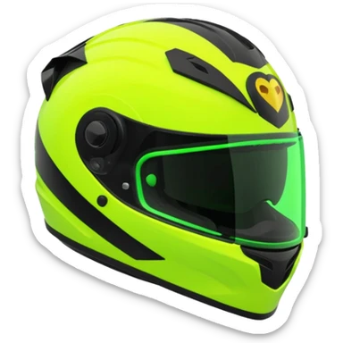 Create a Florecent green heart emoji with the same patterns as Lando Norris's helmet sticker
