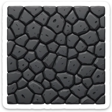 A seamless floor of black volcanic rock sticker