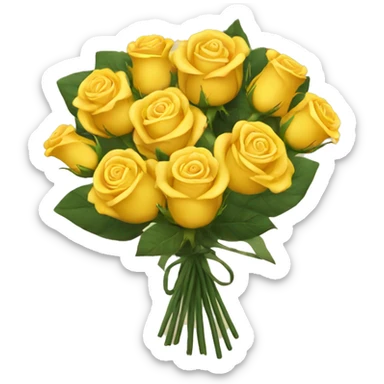 Yellow rose Bouquet  sticker