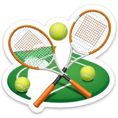 tennis rackets court and ball sticker