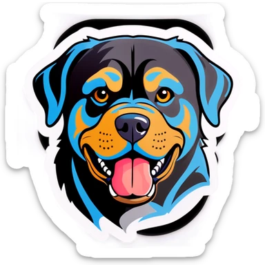 Rottweiler with Māori tattoo sticker