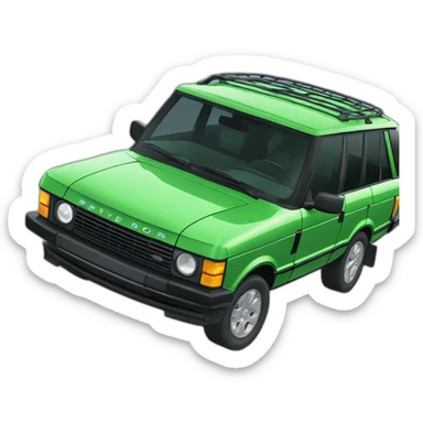 green 80s range rover sticker