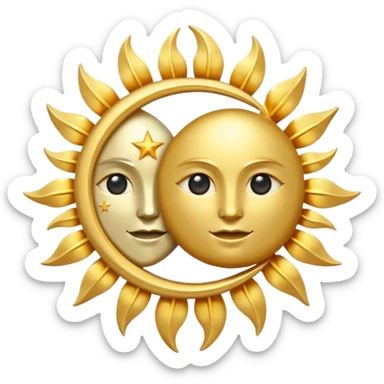 Sun and moon connected. Solstice sticker