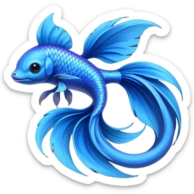Mountain-Blue-Bird-Blue-Betta-Fish-Russian-Blue-Cat-Fusion-animal-hybrid-creature sticker