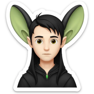 24 year old boy with long alien ears sticker