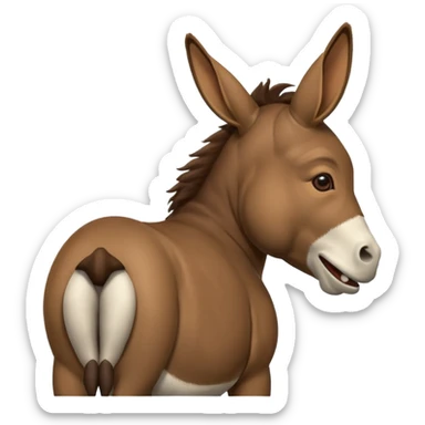 un âne vu de dos avec la tête tourner vers la croupe, qui doit être visible et rigolant de façon a donné l'impression qu'il se moque. En gros ça serait traduire parle à mon cul sticker