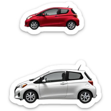 Toyota Yaris rouge 2 portes 2014 sticker