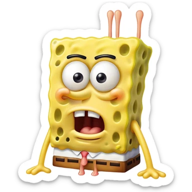 freaky Spongebob down symptoms sticker