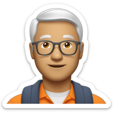 uncle roger malaysian wearing orange polo sticker