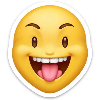 Yellow emoji with tongue on upper teeth while winking  sticker