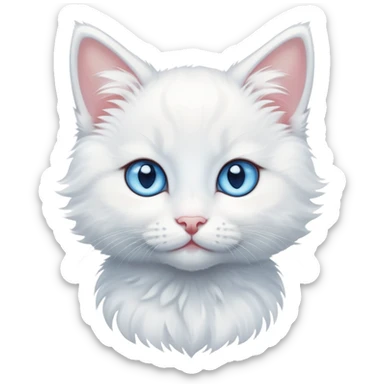 cute white kitten with blue eyes sticker