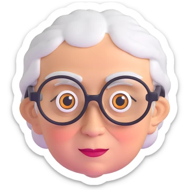 granny eye with glasses moved forward sticker