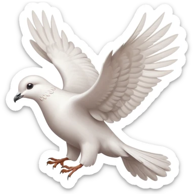 a dove flies with a letter in its paws sticker