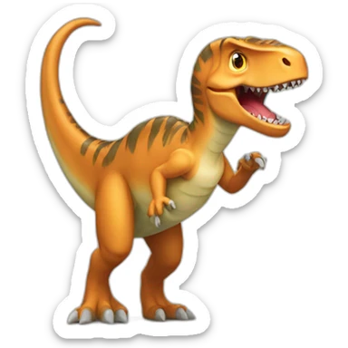 Dinosaure avec un chat qui jouent sticker