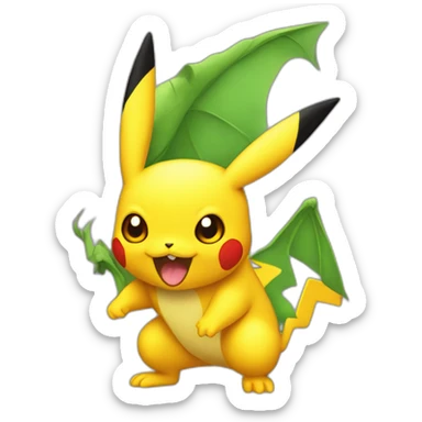 Dracaufeu avec un pikachu sur l’épaule sticker