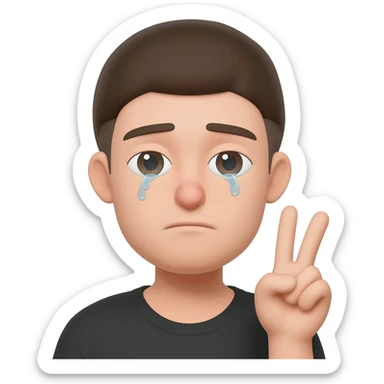 Fais un émoji qui pleure en faisant le signe avec les mains sticker