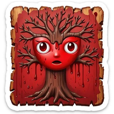 Blood on tree bark  sticker