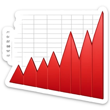 down going red graph stats sticker