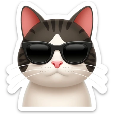 Cat wearing sunglasses sticker