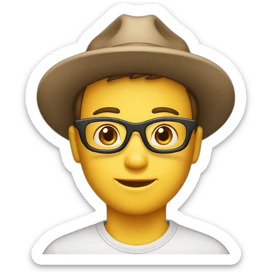 Een kind van 11 jaar oud met een bril en een hoed sticker