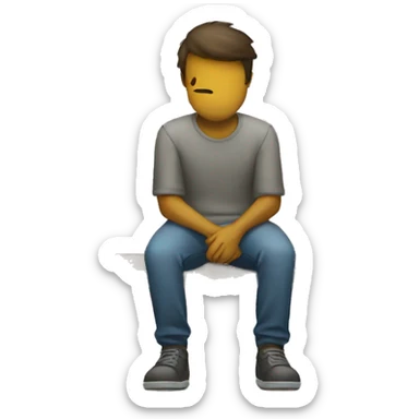 someone sitting against the wall from side sticker