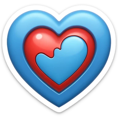 Un corazón Azul partido sticker