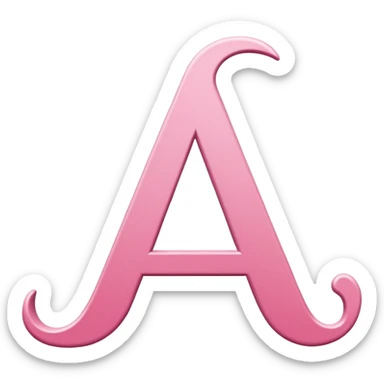 Pink, romantic, random letter of the alphabet sticker