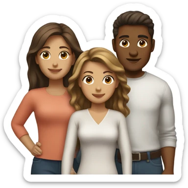 couple brown man and girlfriend brown hair sticker